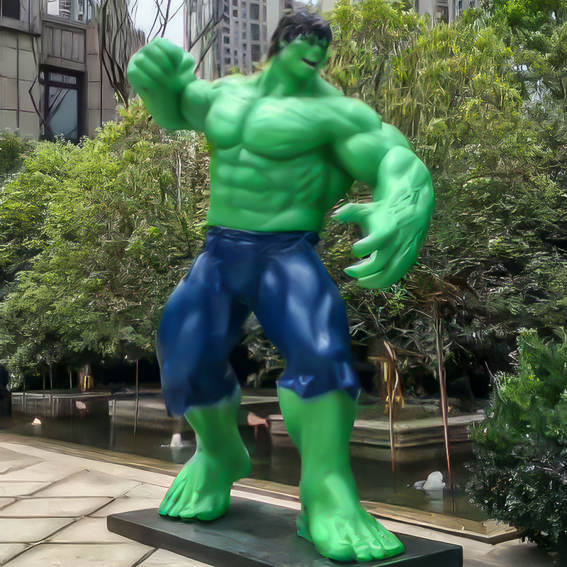 Marvel hayranları için çevre dostu ev dekoru ve koleksiyoncu fiberglas hulk heykeli Marvel hayranları için çevre dostu ev dekoru ve koleksiyoncu fiberglas hulk heykeli