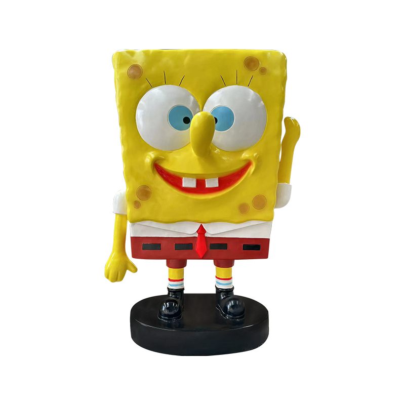 Açık hava dekorasyon/kamusal alanlar için çizgi film fiberglas spongeBob heykel Açık hava dekorasyon/kamusal alanlar için çizgi film fiberglas spongeBob heykel