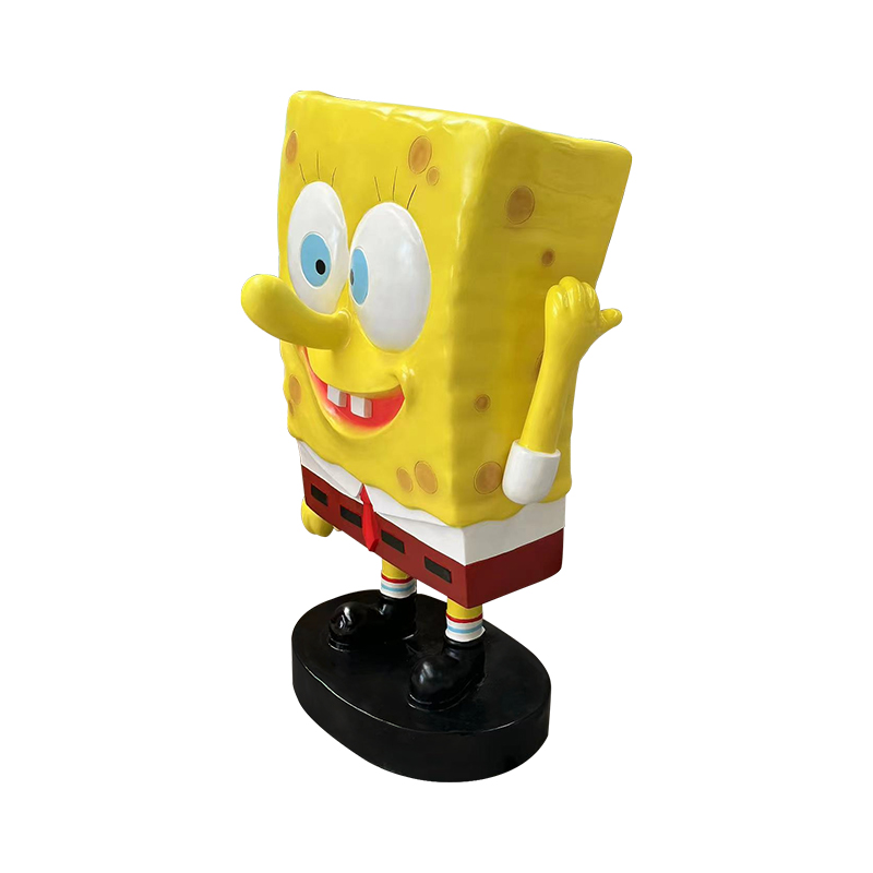 Açık hava dekorasyon/kamusal alanlar için çizgi film fiberglas spongeBob heykel Açık hava dekorasyon/kamusal alanlar için çizgi film fiberglas spongeBob heykel