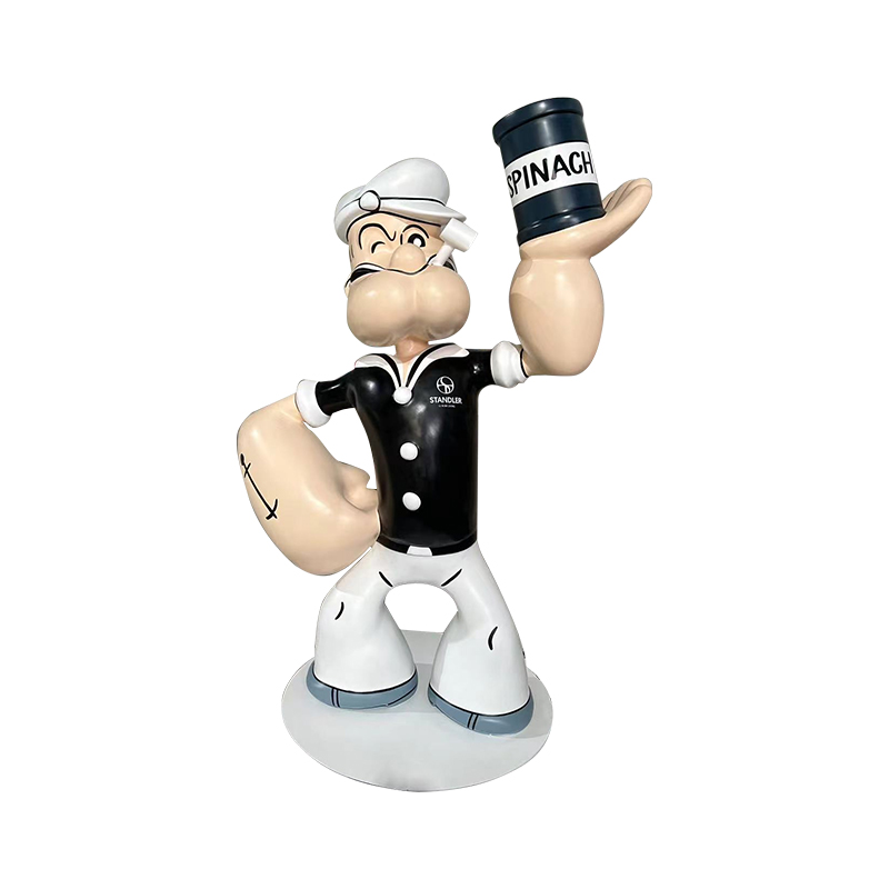 Otel ve Alışveriş Merkezi Dekoru için Vintage Popeye Sailor Heykeli - Retro Denizcilik Temalı Heykel