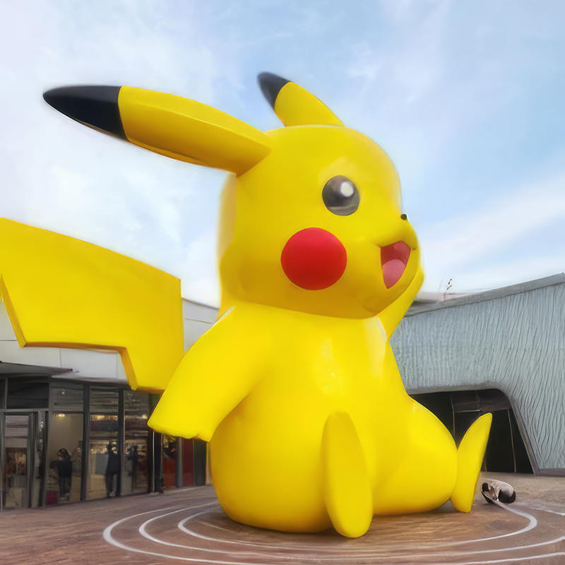 Parklar ve Alışveriş Merkezleri için uygun dev Pikachu heykeli, açık hava sanat heykeli