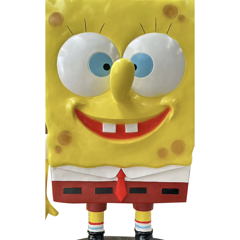 Açık hava dekorasyon/kamusal alanlar için çizgi film fiberglas spongeBob heykel Açık hava dekorasyon/kamusal alanlar için çizgi film fiberglas spongeBob heykel