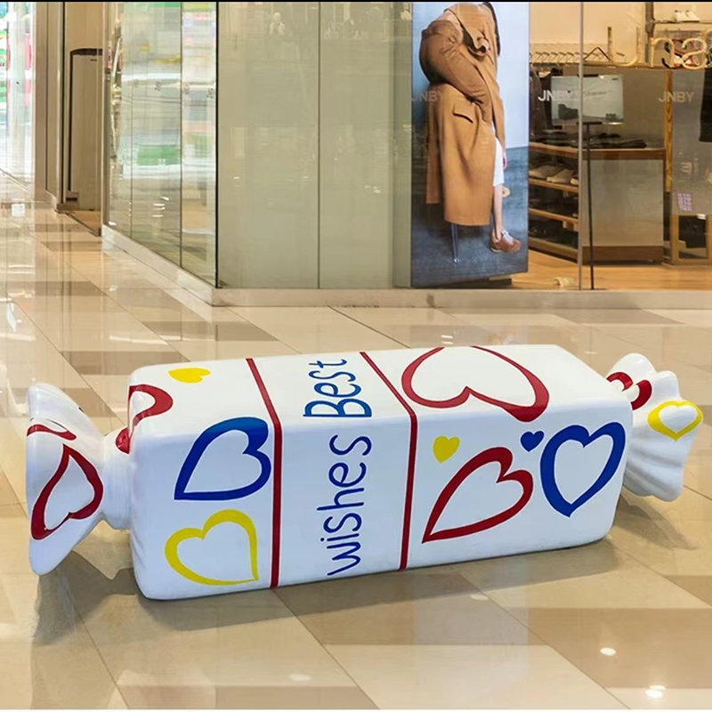 Şeker Sandalye Fiberglas Heykel Ticari Merkezi Dekorasyon Şeker Sahneleri