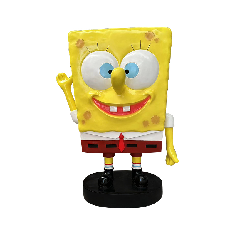 Açık hava dekorasyon/kamusal alanlar için çizgi film fiberglas spongeBob heykel Açık hava dekorasyon/kamusal alanlar için çizgi film fiberglas spongeBob heykel