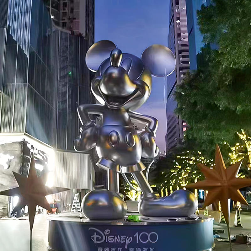 Açık Mekan Büyük Cam Elyaf Mickey Mouse Heykeli Halka açık alanlar ve bahçeler için